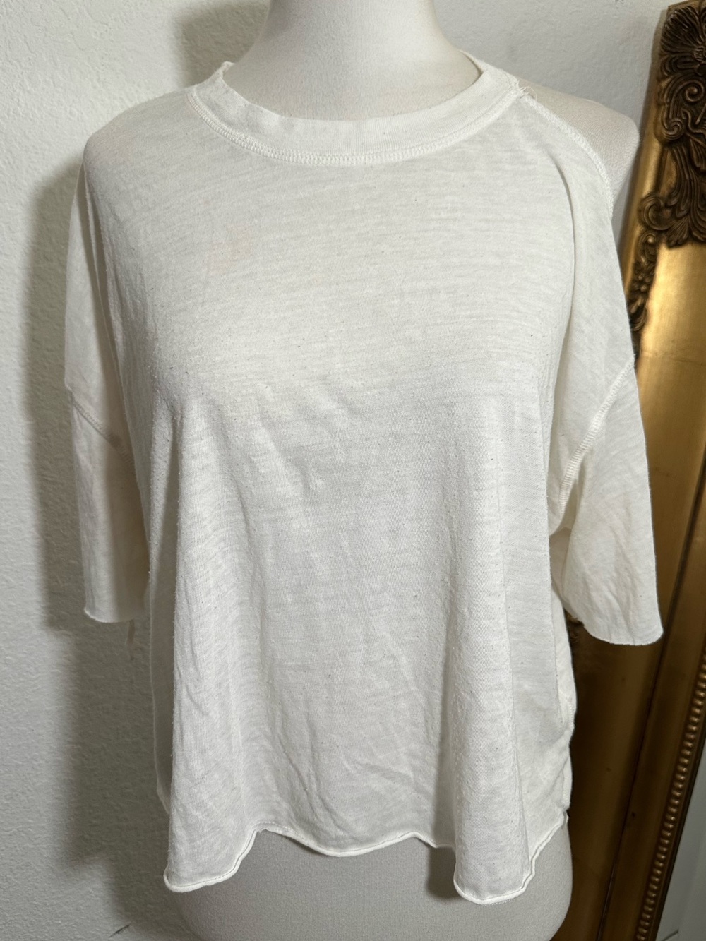 FP Movement by Free People Cut Out Shoulder White Short Sleeve Top Size Small